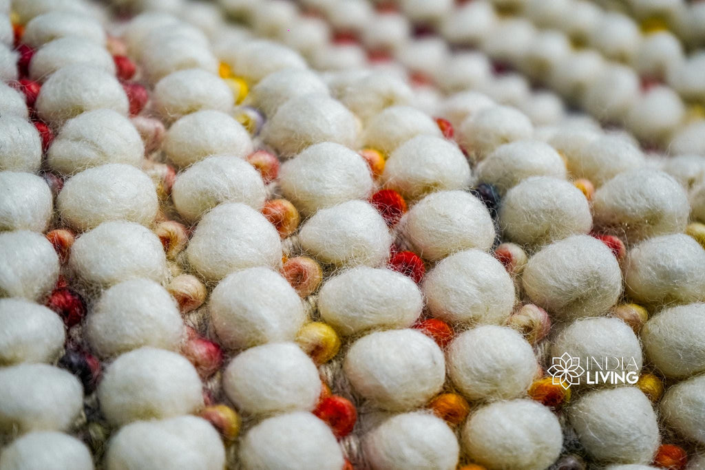 Multi Blend Chunky Looped Wool rug - Colourful Wool Carpet - Funky Decor for Kids Room, Pet Friendly, Customization available