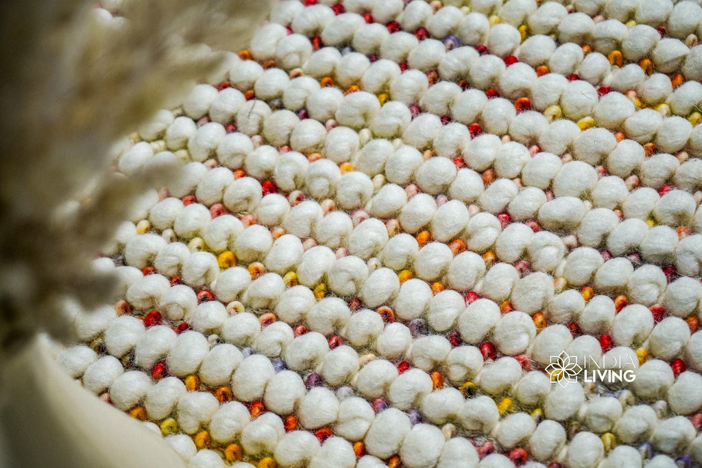 Multi Blend Chunky Looped Wool rug - Colourful Wool Carpet - Funky Decor for Kids Room, Pet Friendly, Customization available