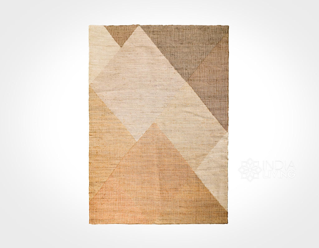 Modern Abstract Earthy Tone Natural Jute Rug, Handwoven modern Flat weave decor rug, Customization available