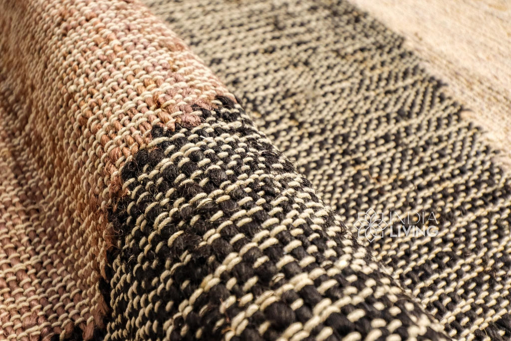 Modern Minimalistic Abstract Earthy Tones Natural Jute Rug, Handwoven modern Flat weave decor rug, Customization available