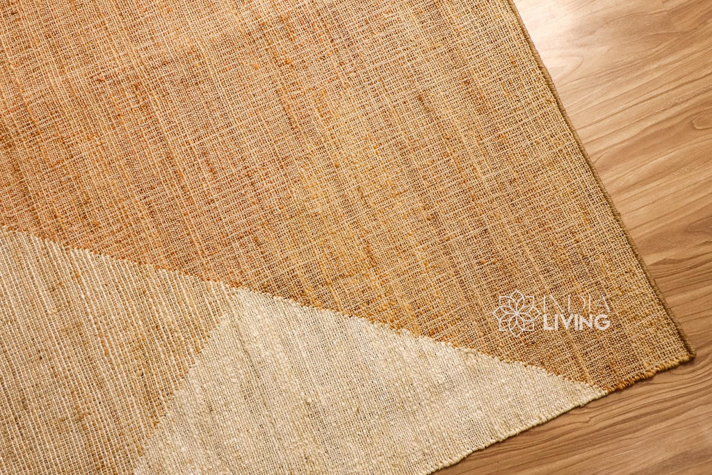 Modern Abstract Earthy Tone Natural Jute Rug, Handwoven modern Flat weave decor rug, Customization available