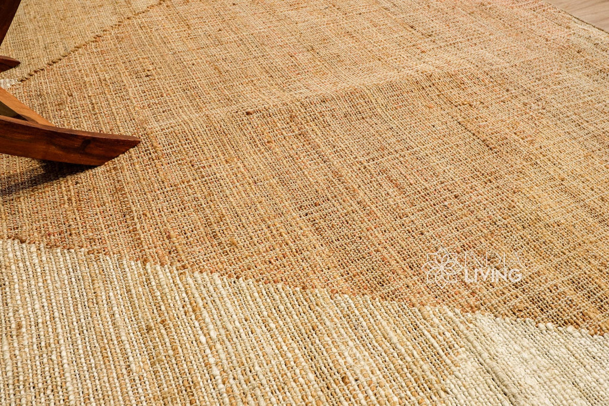 Jute rug reversible side detail