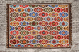 Southwest style kilim rug placed in an entryway