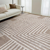 Close-up of handwoven texture on beige rustic rug
