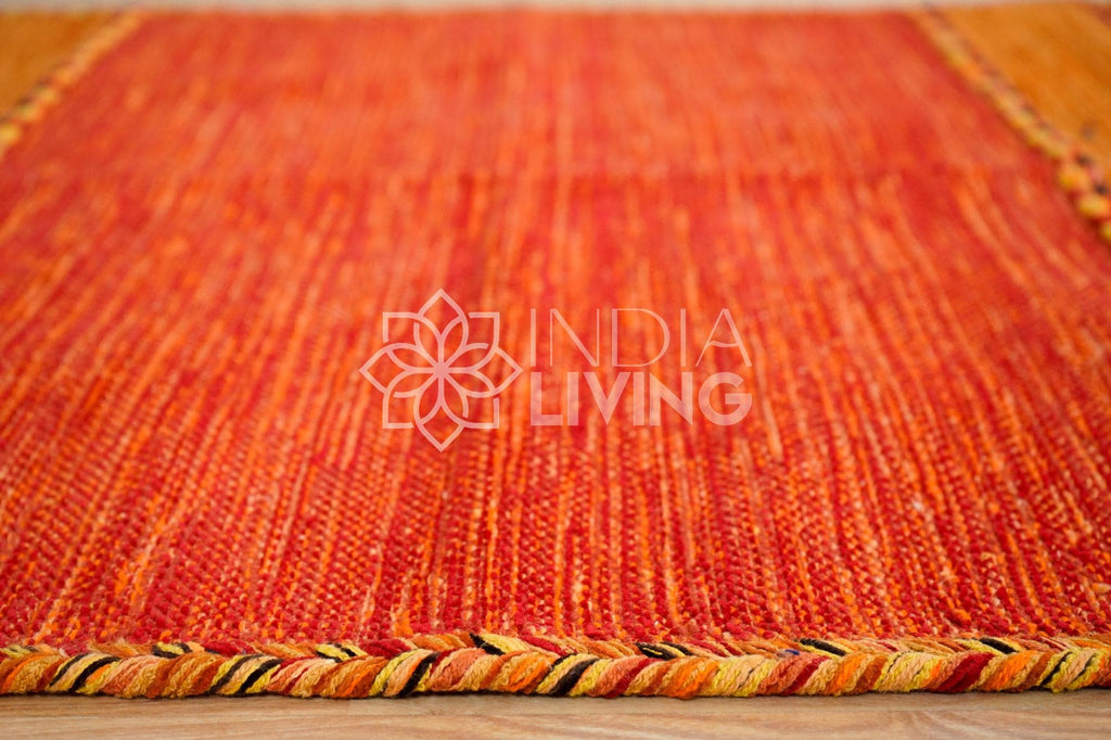 Orange Kilim Rug , Handmade Moroccan rug, Vintage carpet, Flat weave Area Rug for Living room, bedroom, Traditional , Artistic Decor