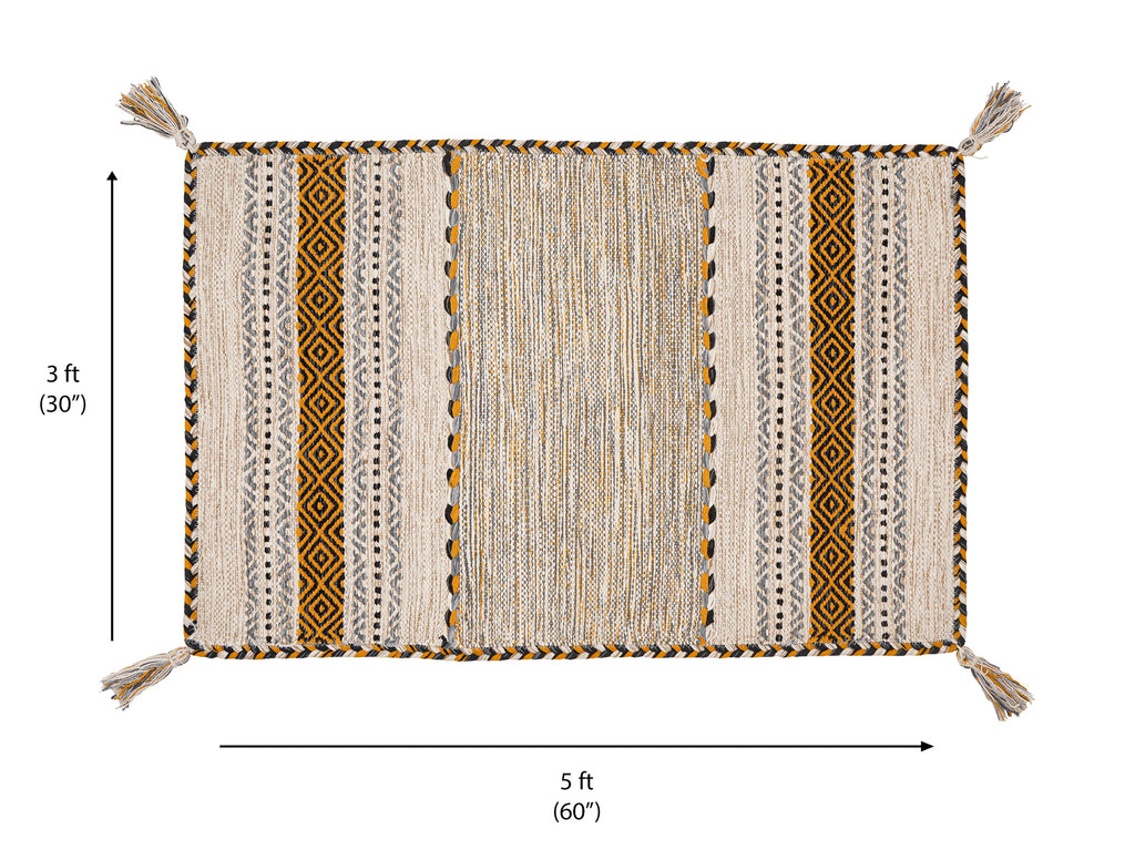 Ivory moroccan Flatweave Indian Kilim rug, Moroccan decor, Bohemian, Ethnic