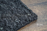 Close-up of chunky black wool weave texture