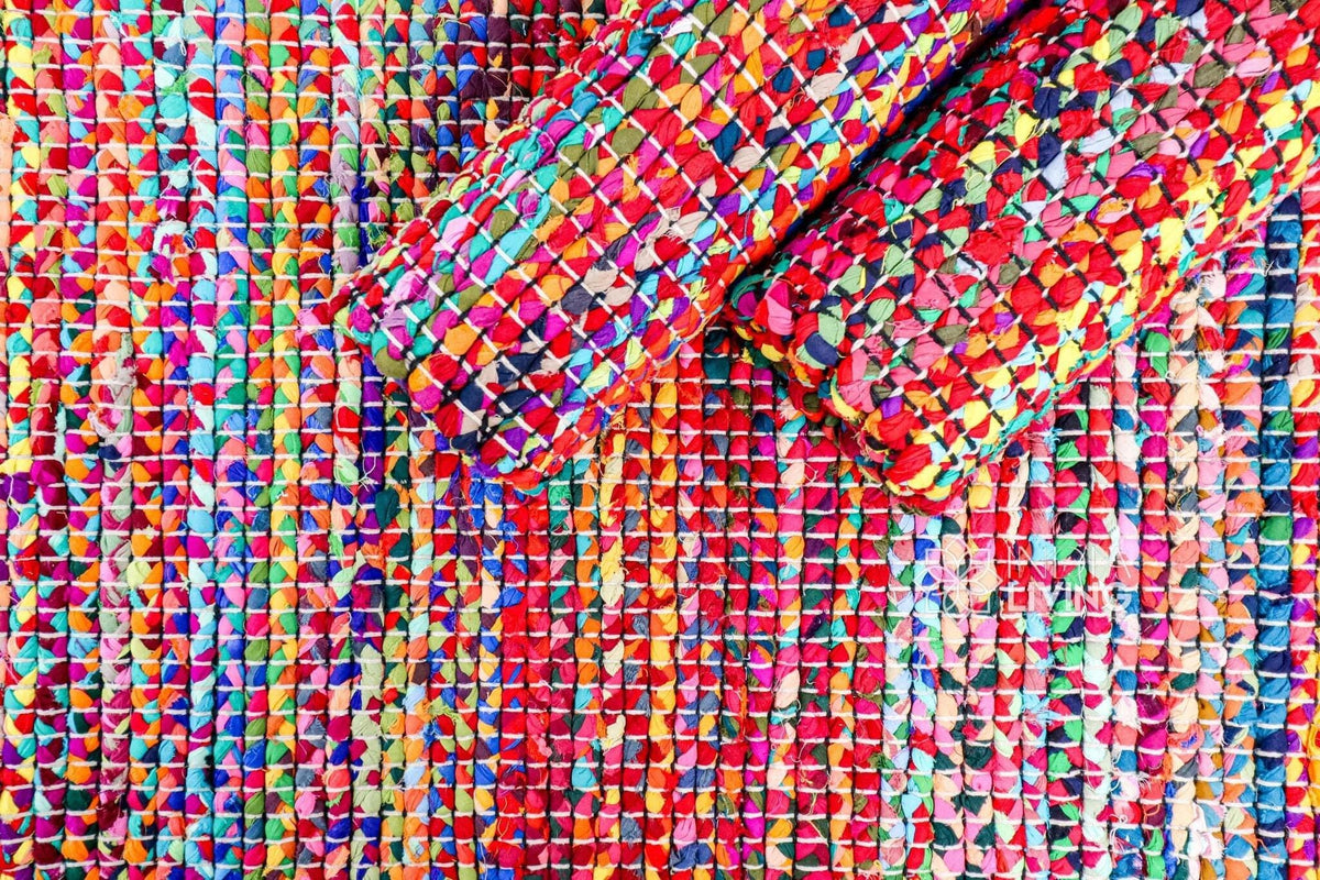 Full-size view of rainbow rag rug