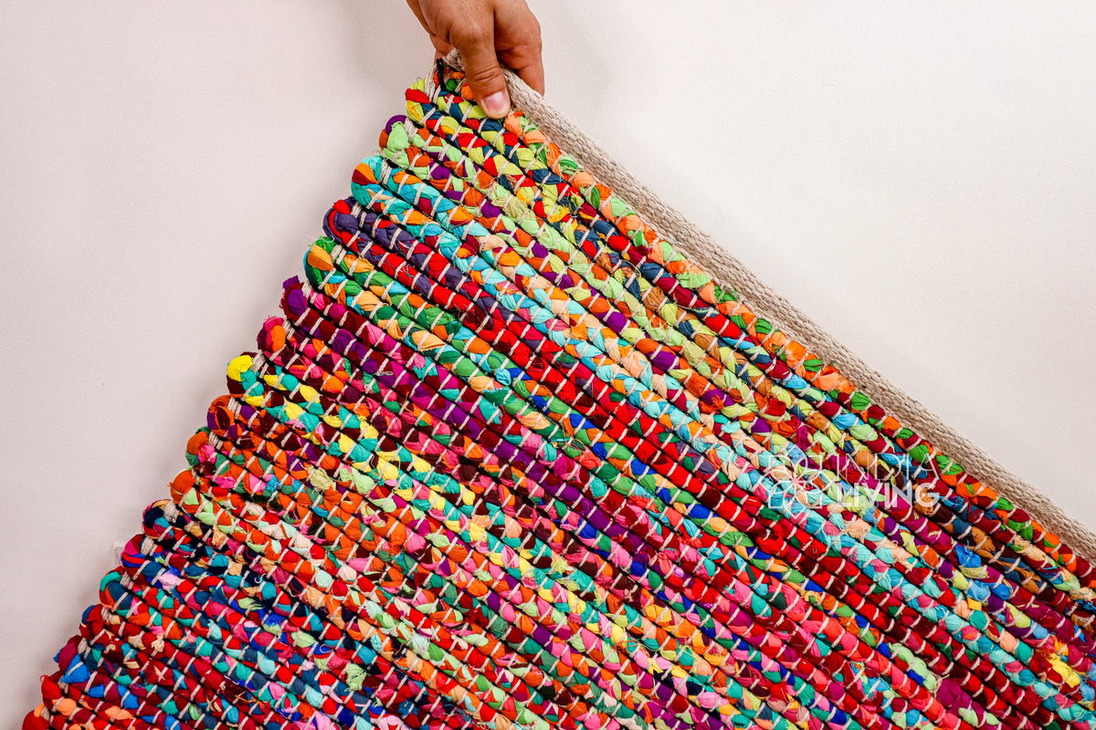 Rainbow rug color and pattern detail
