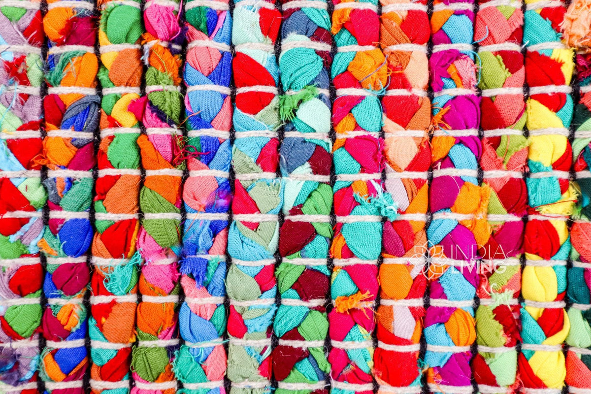 Rainbow rug texture close-up