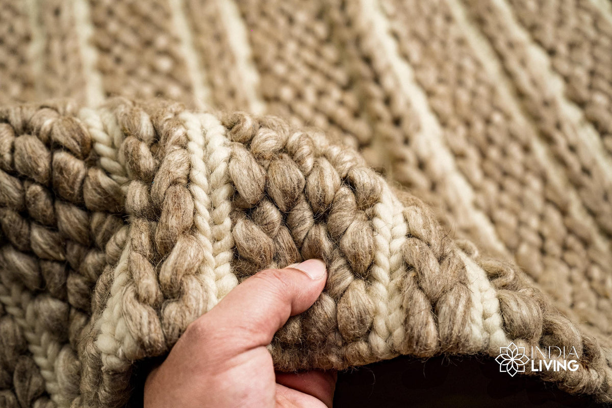 Wool rug texture close-up pile detail