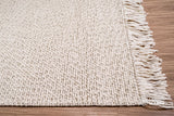 Ivory basket weave rug styled in a living room