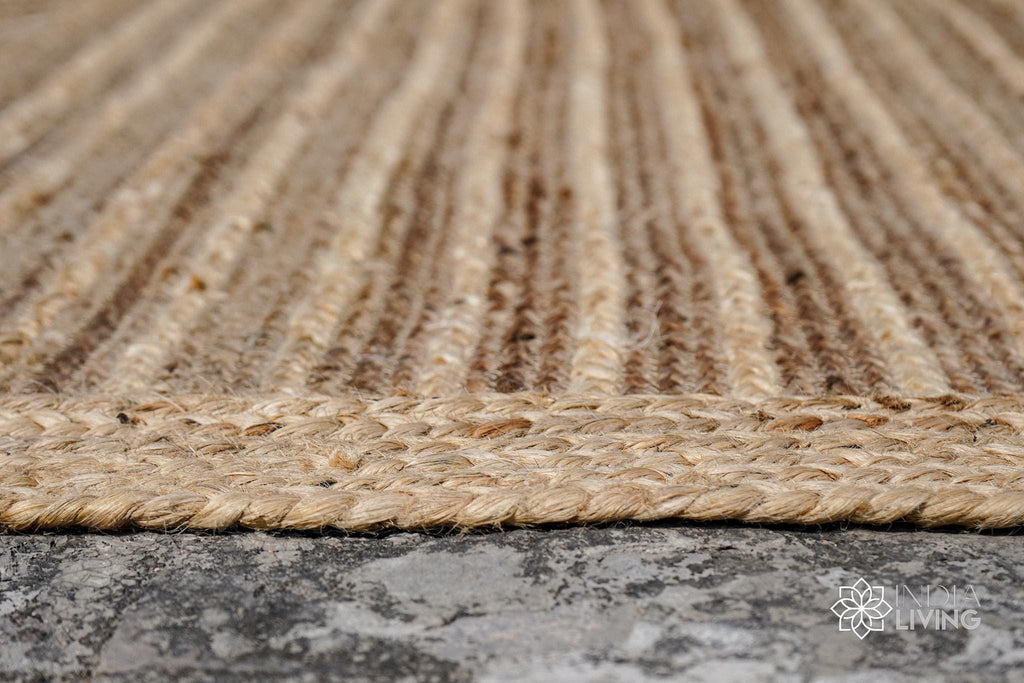 Natural Jute Rug - Unique Custom Size Herringbone Area Rug for Living Room & Bedroom, Rustic Braided Runner, Eco-Friendly Decor