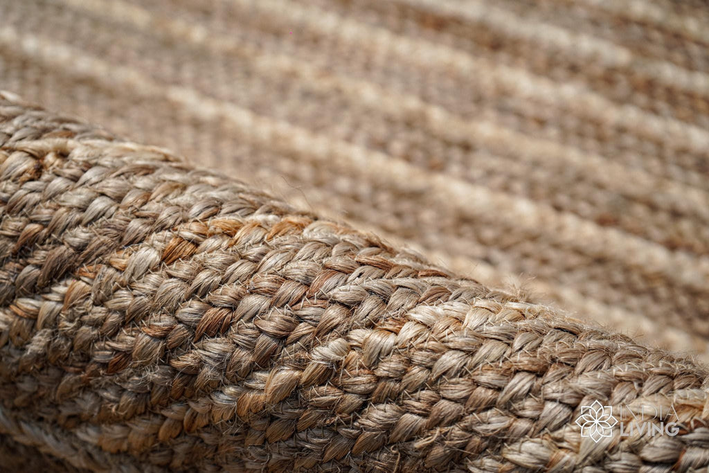 Natural Jute Rug - Unique Custom Size Herringbone Area Rug for Living Room & Bedroom, Rustic Braided Runner, Eco-Friendly Decor