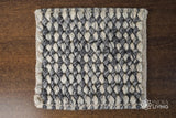 Close-up of chunky loop wool texture in grey