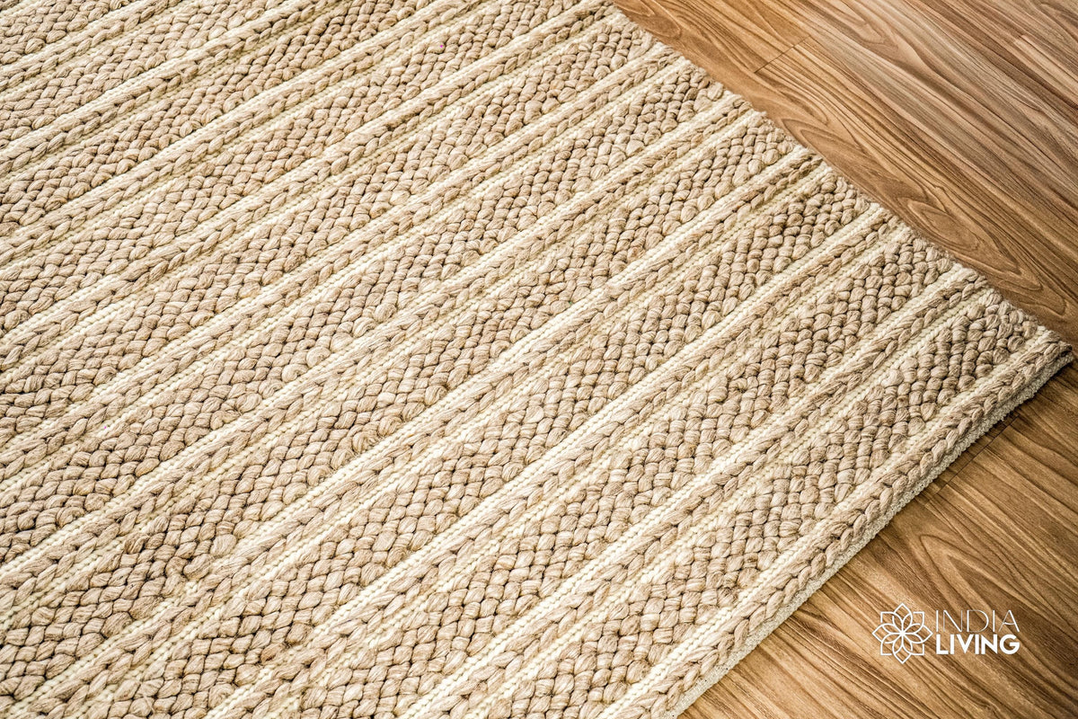 Beige taupe rug in natural light