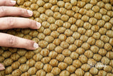 Tan beige wool rug full view from above