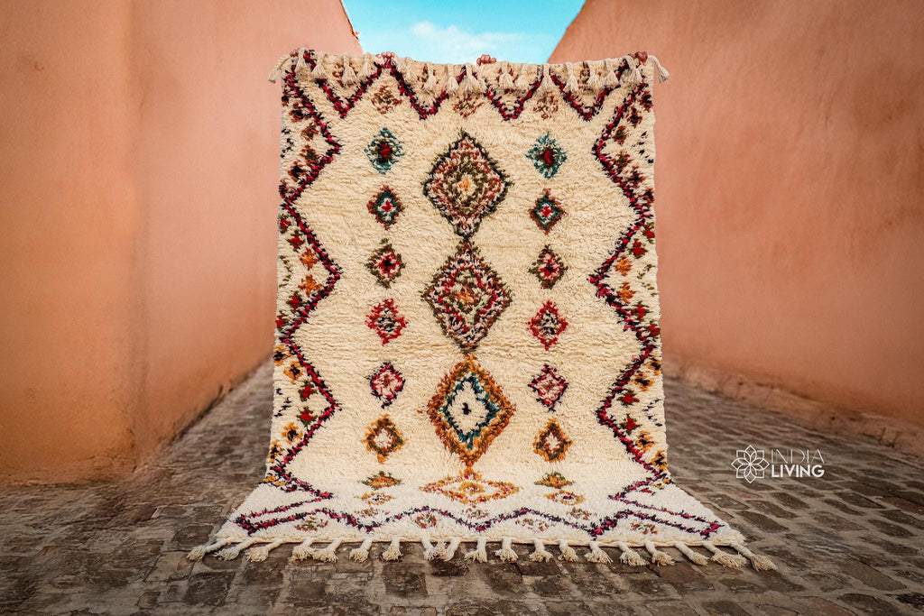 Moroccan Inspired Berber Wool Rug, Bohemian decor rug for LivingRoom and bedroom, Shaggy wool rug for room aesthetics, Custom made