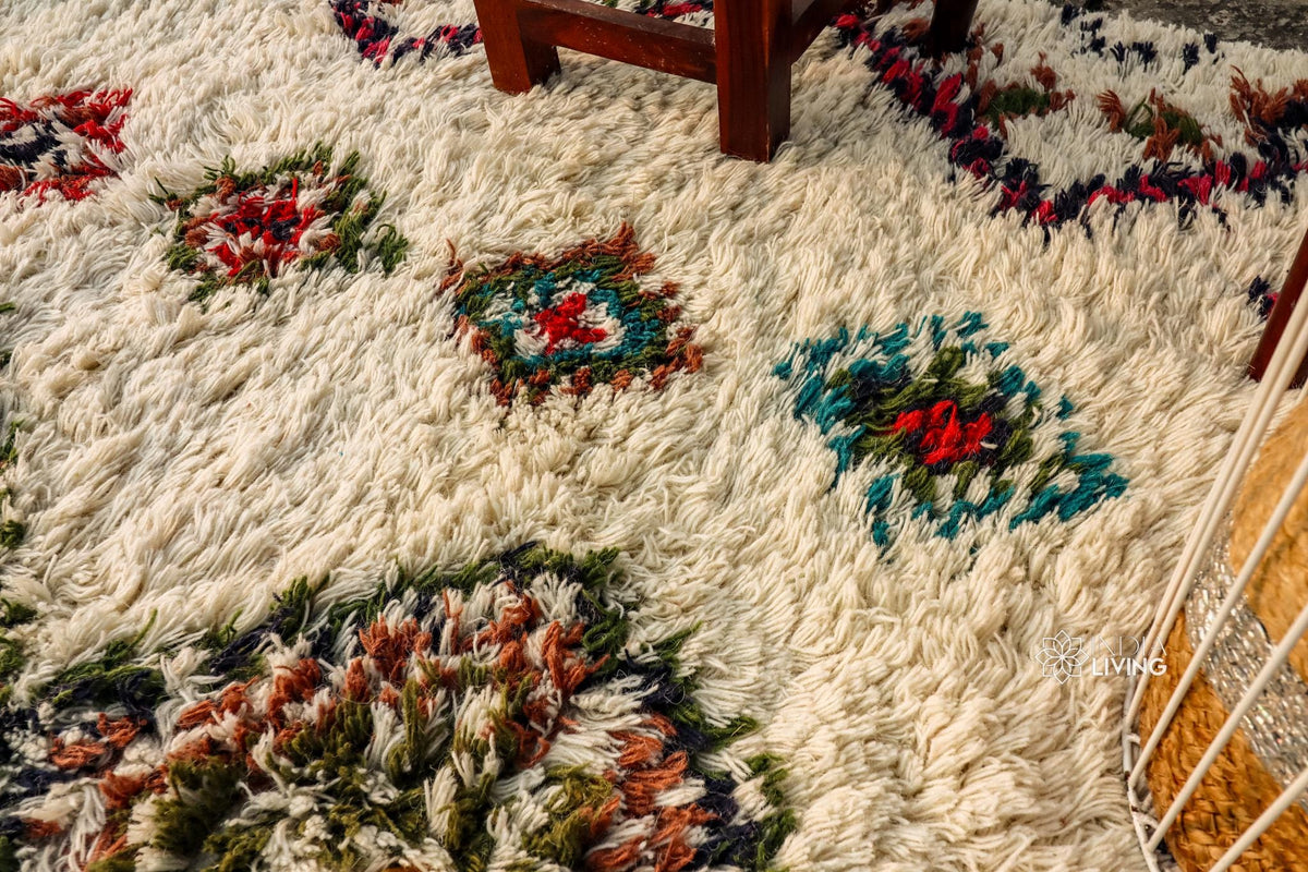 Close-up of plush wool pile texture