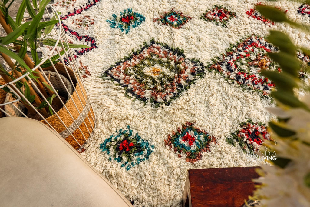 Moroccan Inspired Berber Wool Rug, Bohemian decor rug for LivingRoom and bedroom, Shaggy wool rug for room aesthetics, Custom made