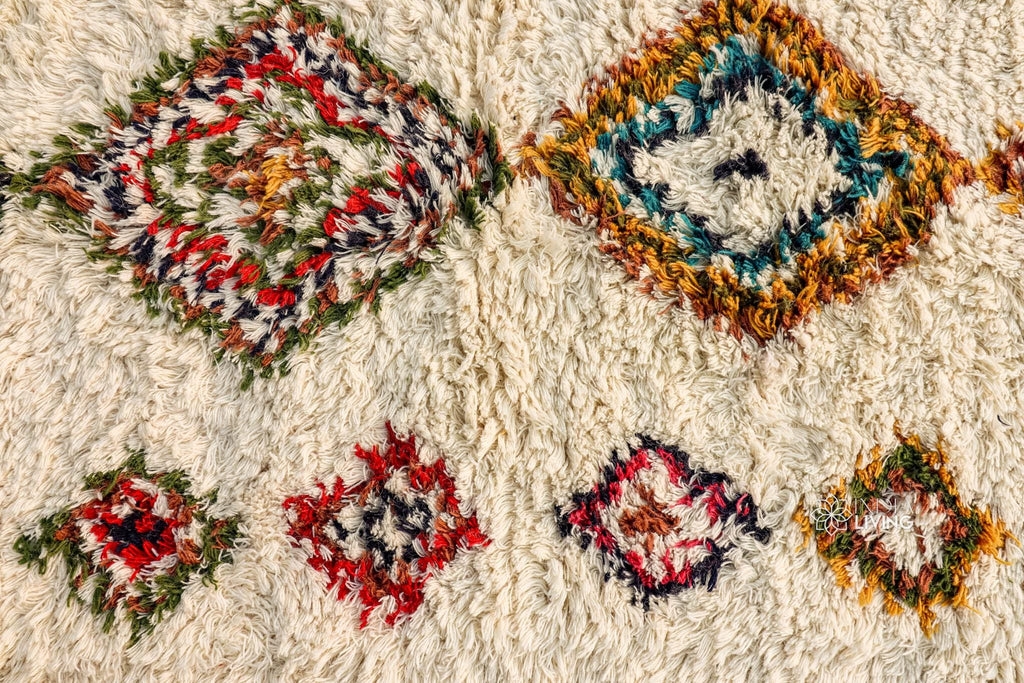 Moroccan Inspired Berber Wool Rug, Bohemian decor rug for LivingRoom and bedroom, Shaggy wool rug for room aesthetics, Custom made