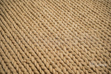 Tan beige wool rug corner and edge detail