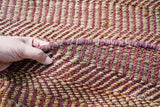 Close-up of pink jute rug weave texture