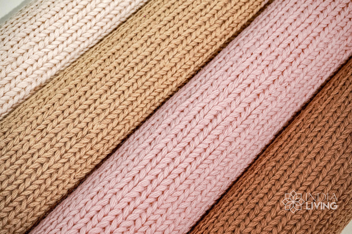 Sumac braided wool rug flat lay showing knit texture