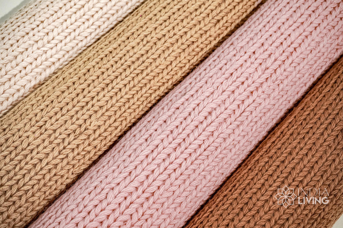 Sumac braided wool rug flat lay showing knit texture