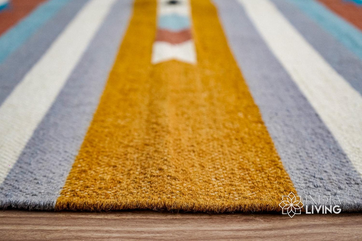 Texture close-up of wool kilim weave