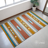 Colourful kilim rug in a modern bohemian room