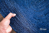 Jute rug edge and border detail close-up