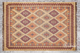Kilim rug corner detail showing pattern