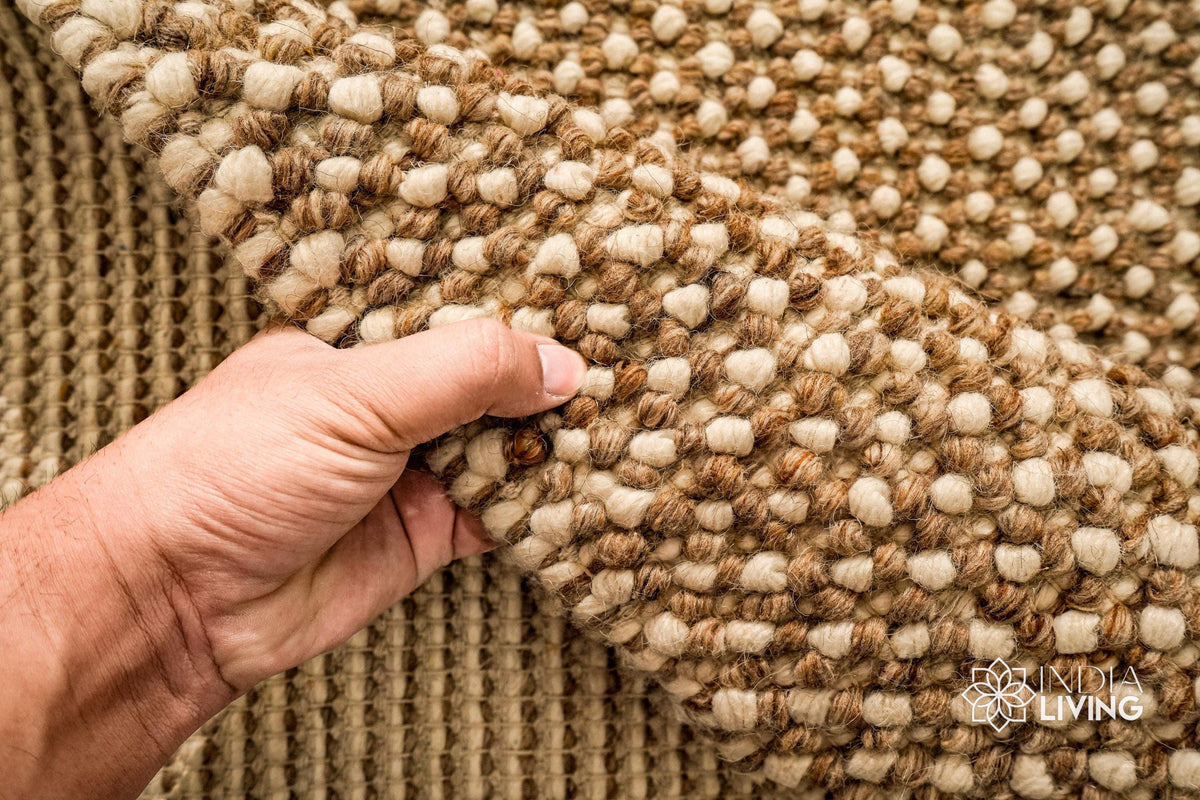 Close-up of chunky looped wool texture