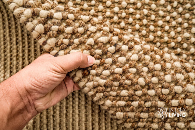 Close-up of chunky looped wool texture