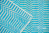 Aqua blue chevron rug full room lifestyle shot
