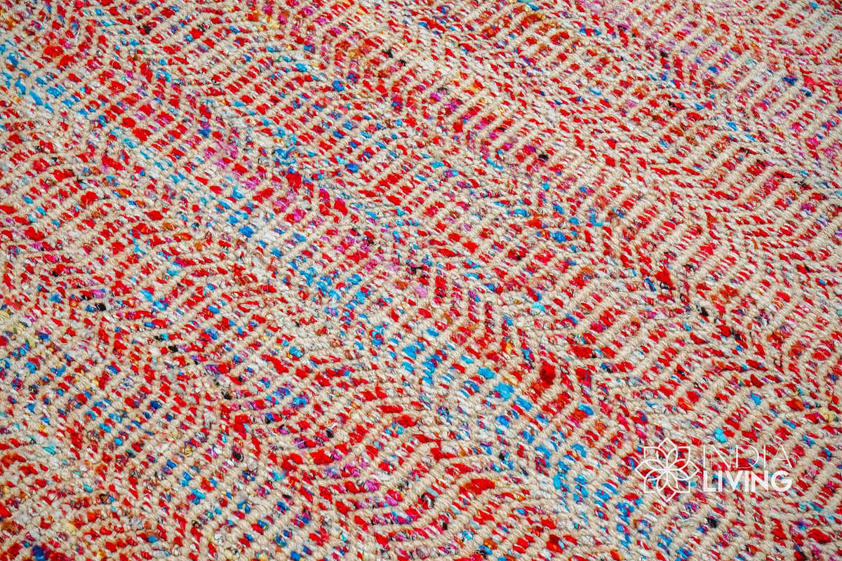 Multi blend red chevron rug full room lifestyle shot