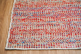 Close-up of multi blend red chevron weave texture