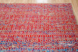 Close-up of multi blend red weave texture