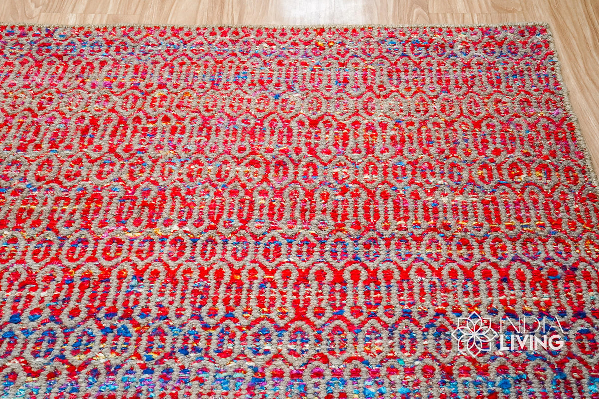 Close-up of multi blend red weave texture