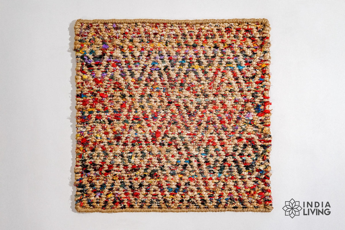 Close-up of diamond jute weave texture