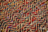 Close-up of chevron ribbed jute weave texture