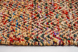 Multicolour jute chevron rug corner detail