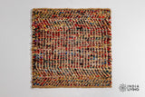 Close-up of chevron striped jute weave texture