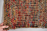 Multicolour jute rug edge and binding detail