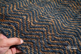 Bluish grey ribbed rug texture detail shot