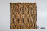 Natural jute rug pile close-up texture shot
