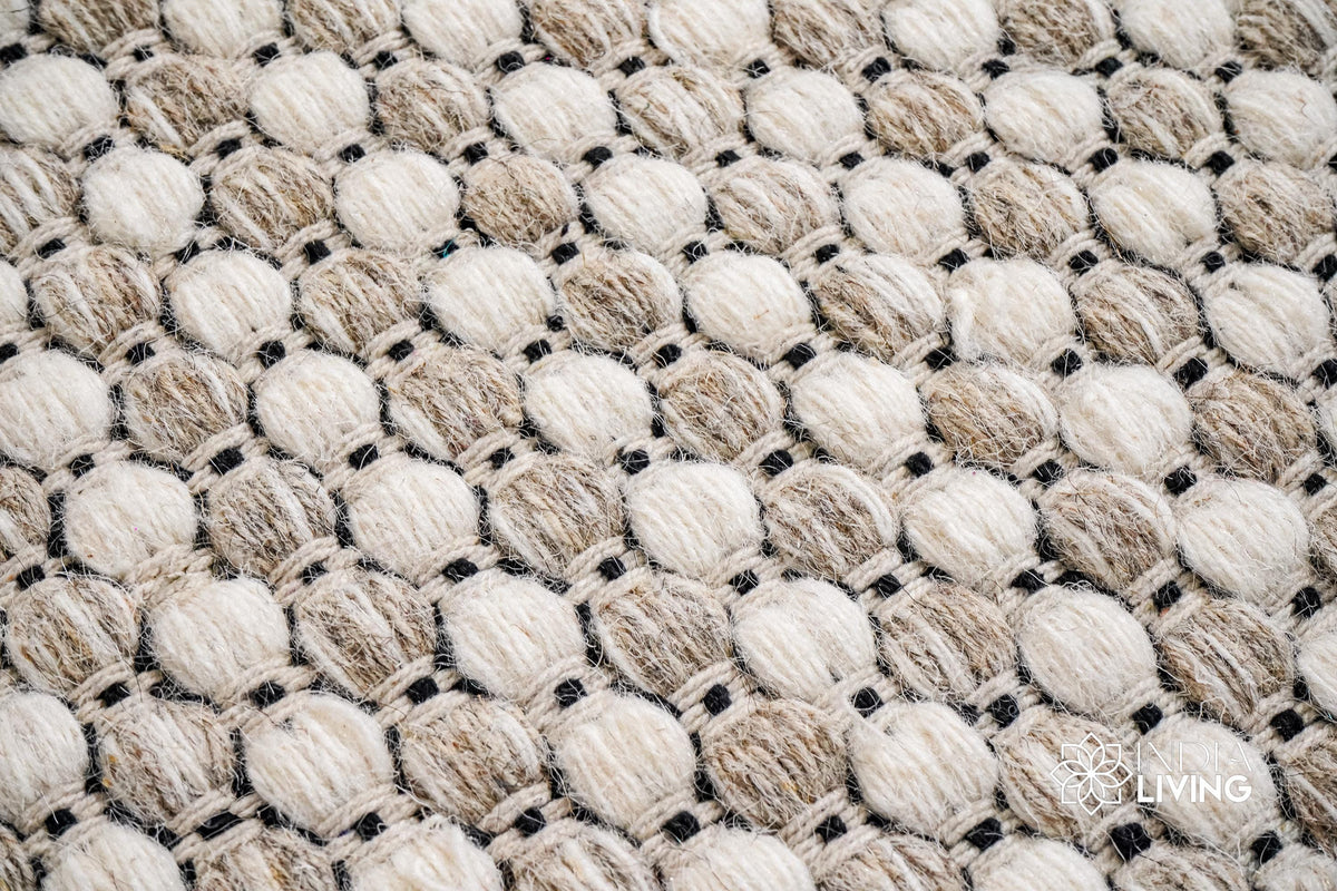 Texture close-up of handwoven ribbed wool weave