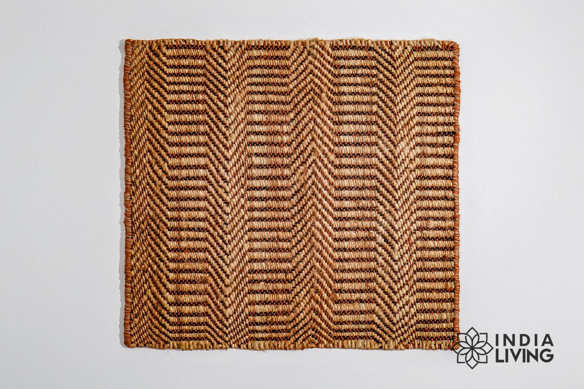 Orange jute rug texture detail shot