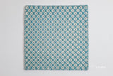 Turquoise blue flatweave rug corner detail